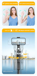 AI Face-Tracking Tripod with 360° Rotation & Fill Light – Hands-Free Phone Stand