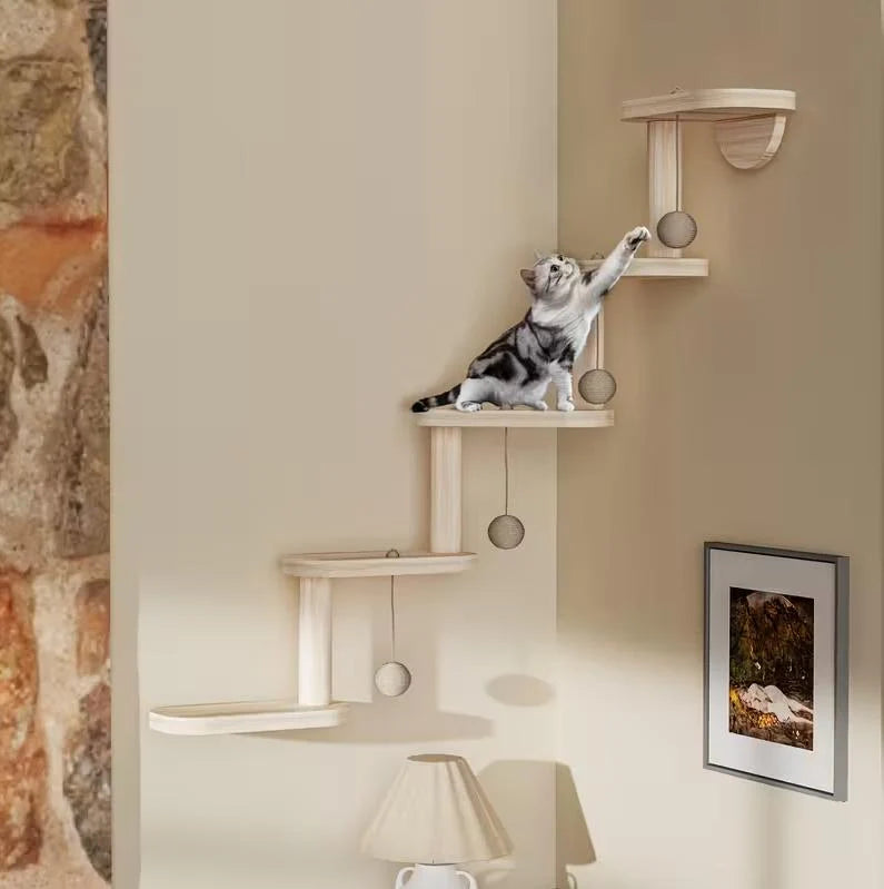 Modular Wall-Mounted Cat Climbing System