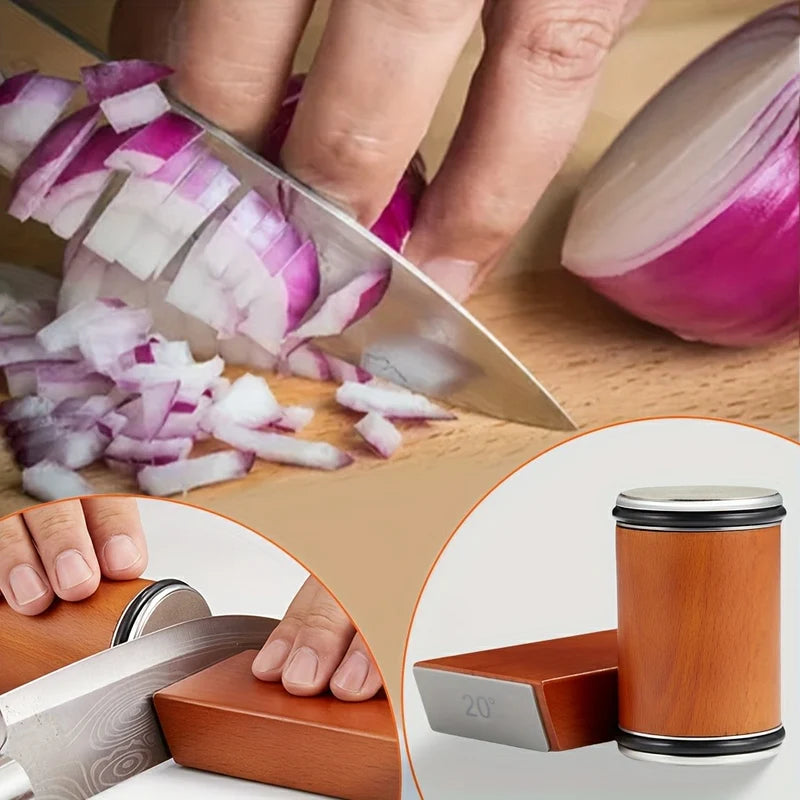 Rolling Knife Sharpener with Diamond Dual-Grit System – 400/1000 Grit Kitchen Knife Sharpener