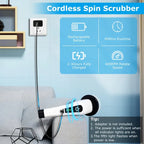 Cordless Electric Spin Scrubber with 8 Brush Heads – Telescopic Handle, 2 Speeds