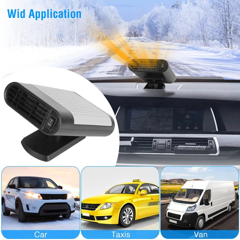 Portable Car Heater & Defroster – 12V/150W or 24V/200W, 2-in-1 Heat & Fan