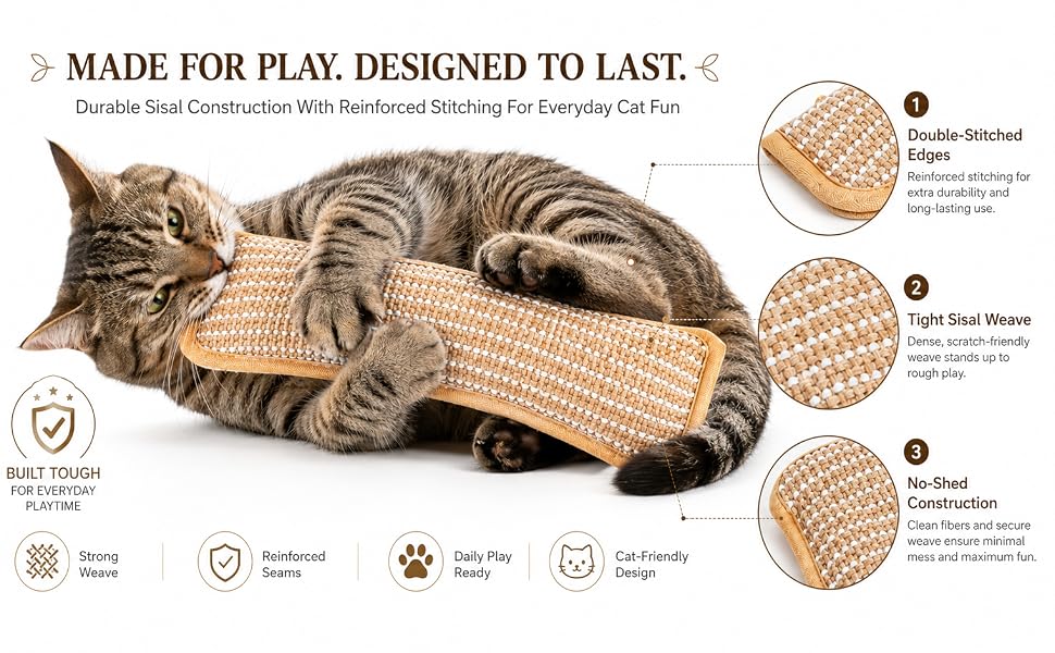 Natural Catnip Chew Toy Bite-Resistant Cotton Rope for Self-Amusement