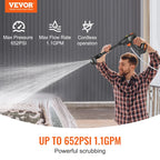 Cordless Pressure Washer – Portable Power Cleaner with 6-in-1 Nozzle & 4.0Ah Battery