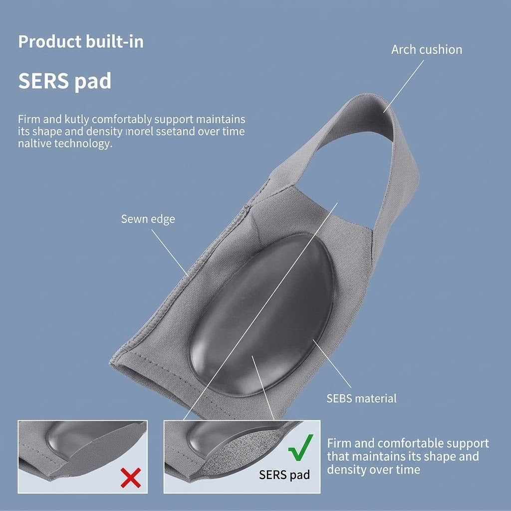 Gray Adjustable Arch Support Insoles for Flat Feet & Fallen Arches