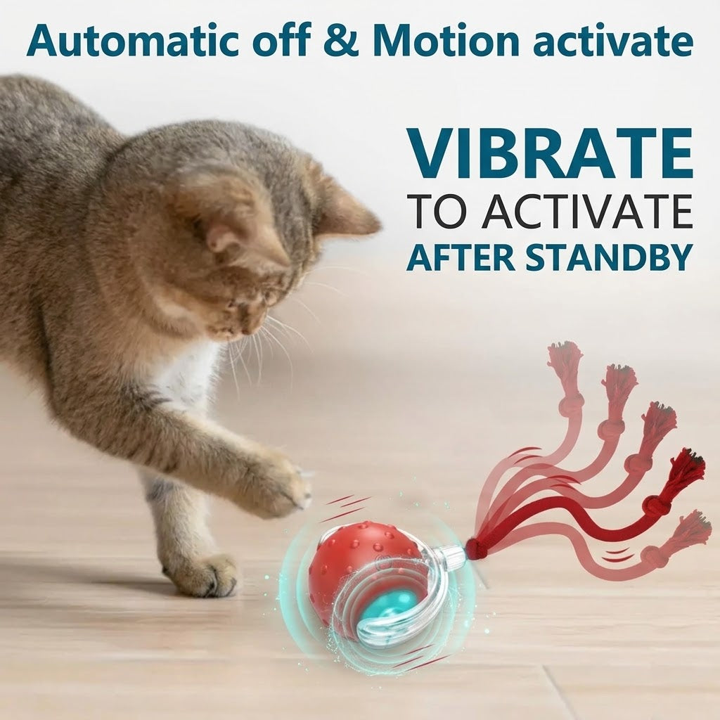 Interactive Smart Cat Toy Ball – Automatic Rolling Ball with 3 Play Modes