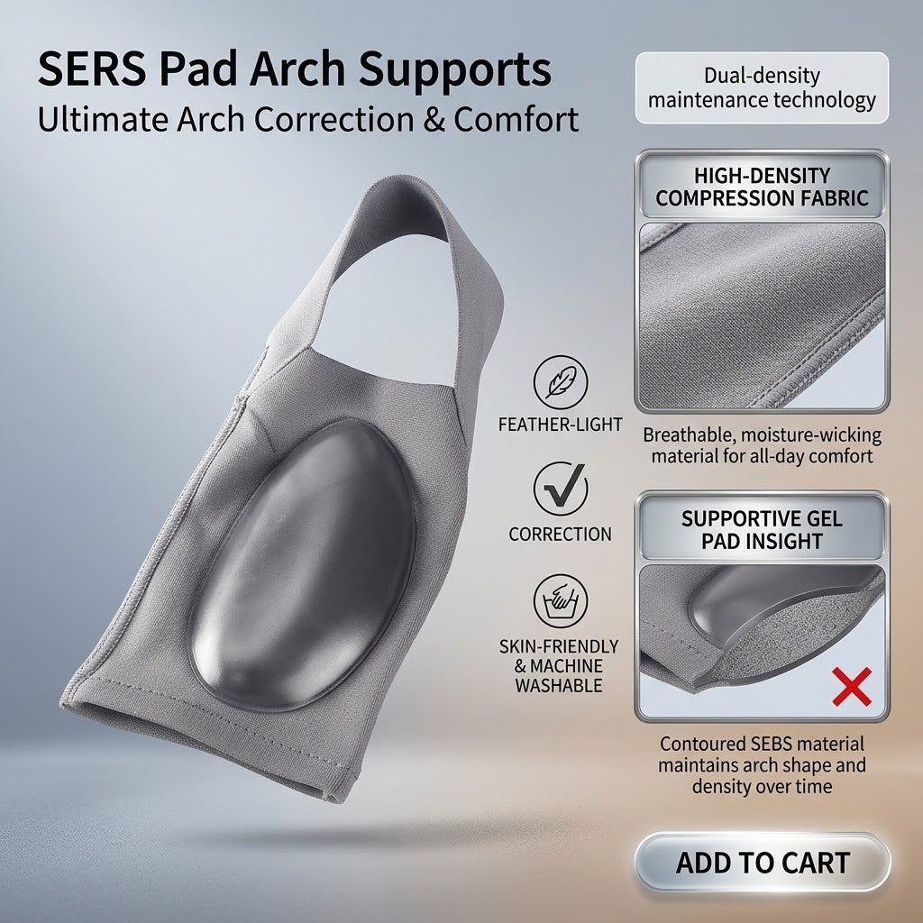 Gray Adjustable Arch Support Insoles for Flat Feet & Fallen Arches