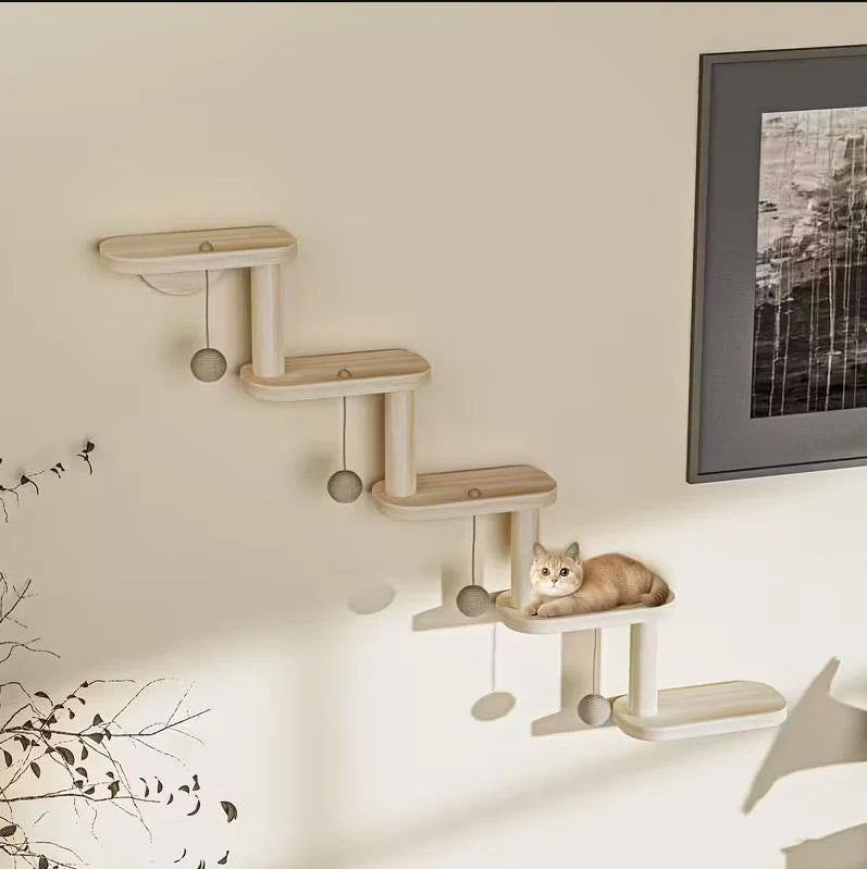 Modular Wall-Mounted Cat Climbing System