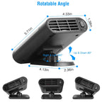 Portable Car Heater & Defroster – 12V/150W or 24V/200W, 2-in-1 Heat & Fan