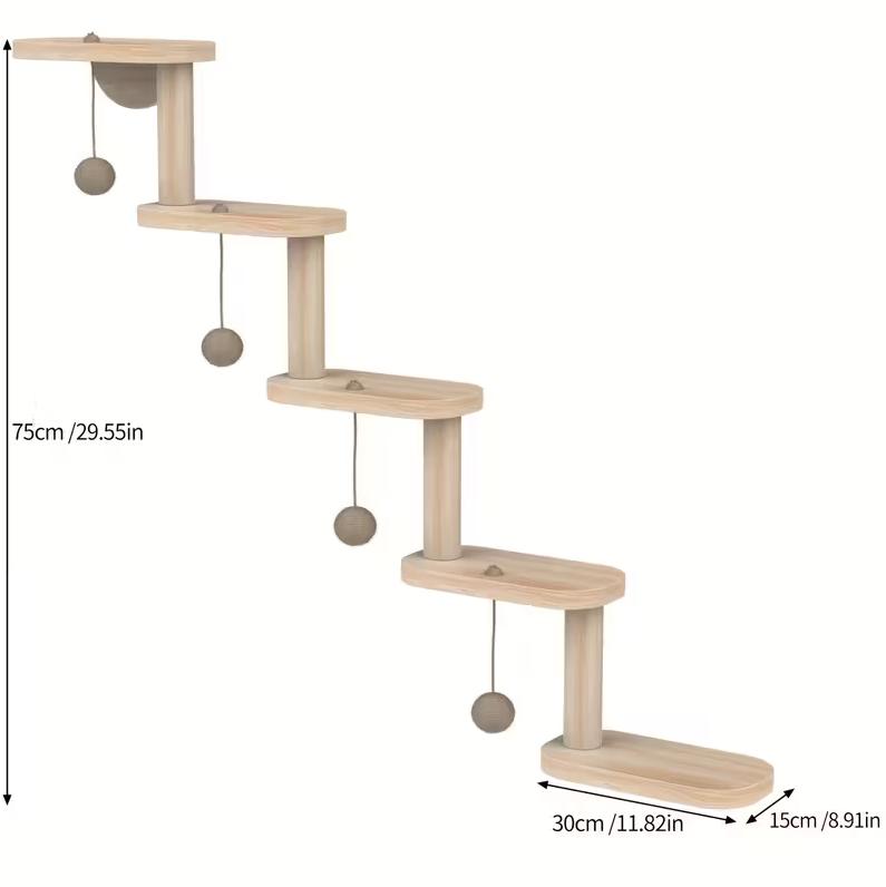 Modular Wall-Mounted Cat Climbing System
