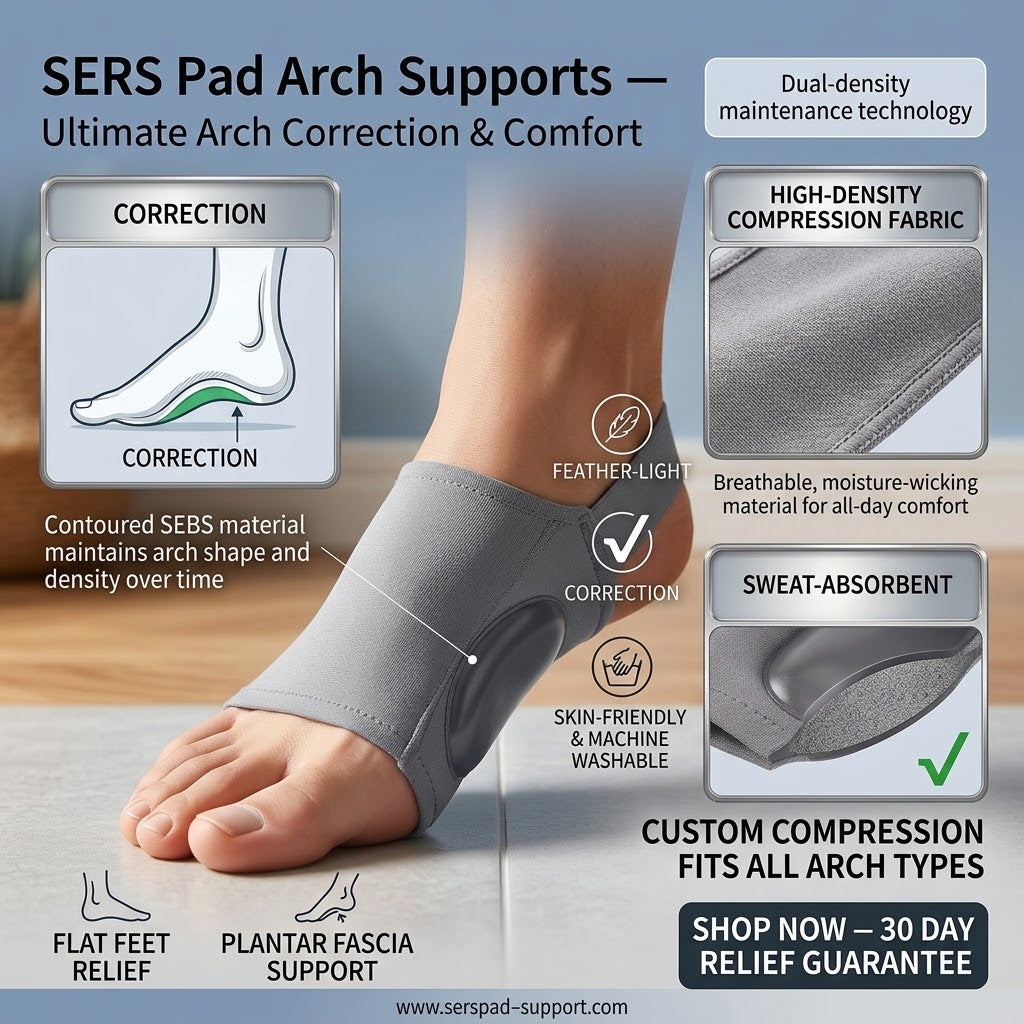 Gray Adjustable Arch Support Insoles for Flat Feet & Fallen Arches