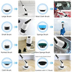 Cordless Electric Spin Scrubber with 8 Brush Heads – Telescopic Handle, 2 Speeds