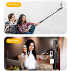 AI Face-Tracking Tripod with 360° Rotation & Fill Light – Hands-Free Phone Stand
