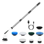 Cordless Electric Spin Scrubber with 8 Brush Heads – Telescopic Handle, 2 Speeds