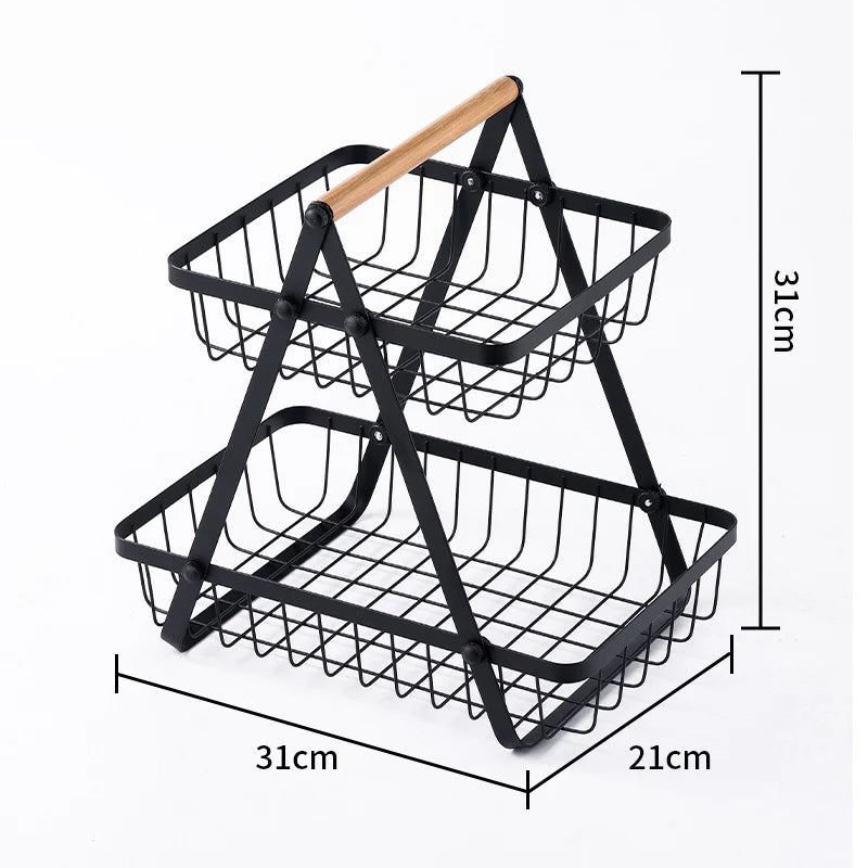Multi-Tier Kitchen Fruit & Vegetable Storage Rack – No-Installation Organizer