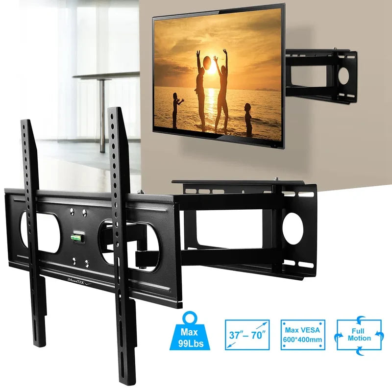Full-Motion TV Wall Mount for 37–70" TVs – Swivel, Tilt & Extendable