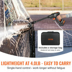 Cordless Pressure Washer – Portable Power Cleaner with 6-in-1 Nozzle & 4.0Ah Battery
